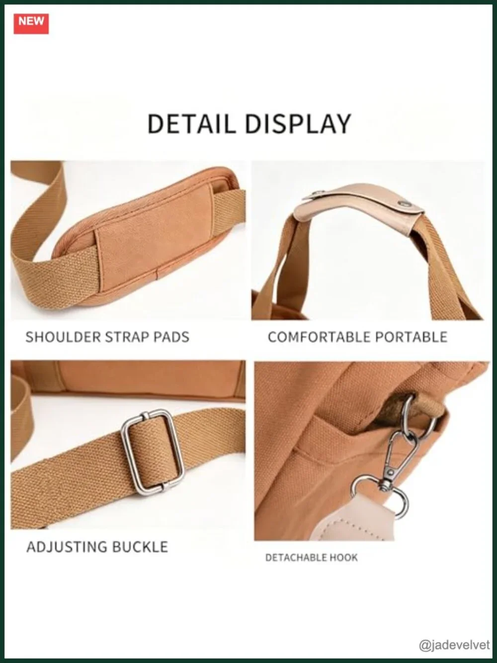 Canvas Crossbody Tote Bag Laptop Work Handbag Messenger Travel Shoulder Bag